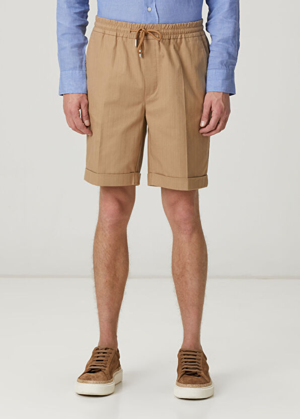 Beymen Club Camel Hair Spot Stitch Detailed Shorts - 2