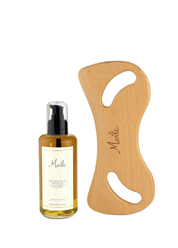 Mar'le Anti-Cellulite Massage Oil 200 ml and Cellulite Remover Wooden Massager 2-Piece Care Set - 1