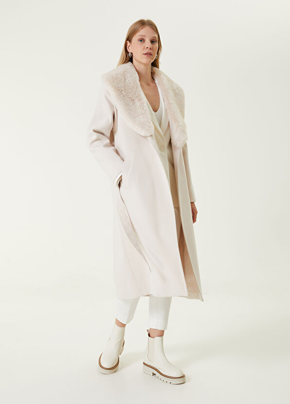 Beymen Club Kırık Beyaz Yaka Detaylı Kruvaze Palto - 2