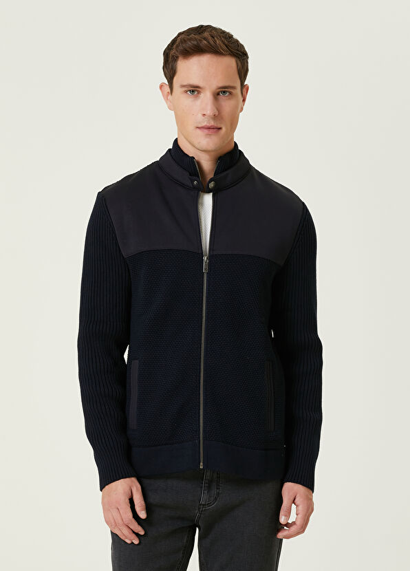 Beymen Club Lacivert Pirinç Örgü Dokulu Triko Hırka - 1