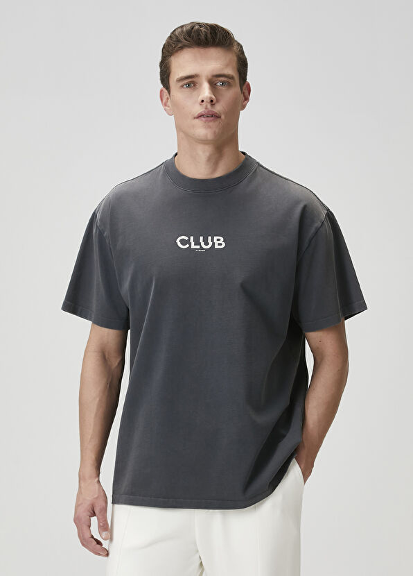 Beymen Club Antrasit Oversize T-shirt - 2