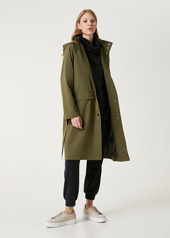 Beymen Club Haki Kapüşonlu Pardösü - 1