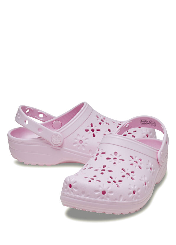 Crocs Classic Floral Cut Out Pembe Kadın Terlik - 2