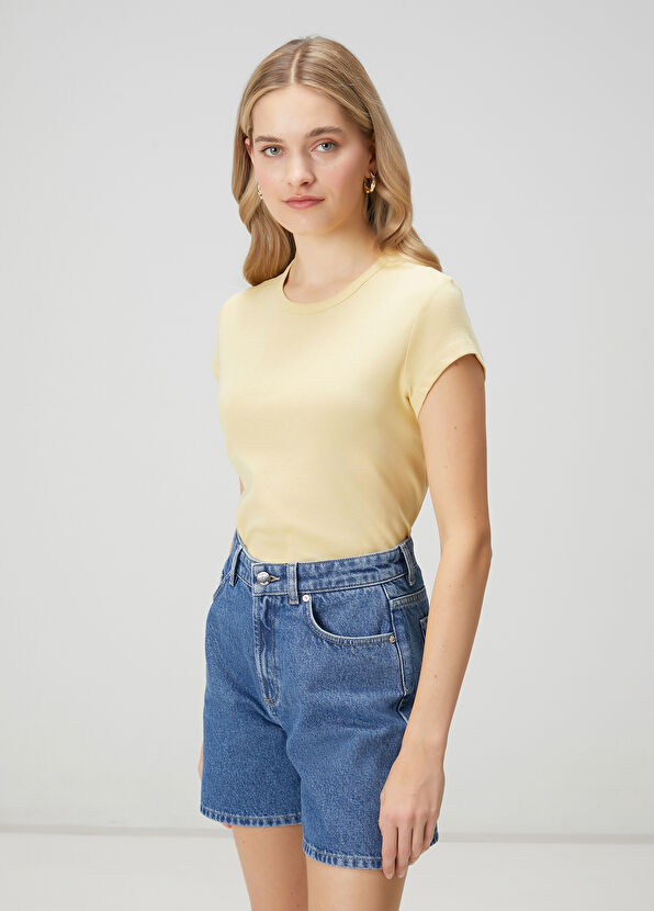 Beymen Club Cream Basic T-Shirt - 1