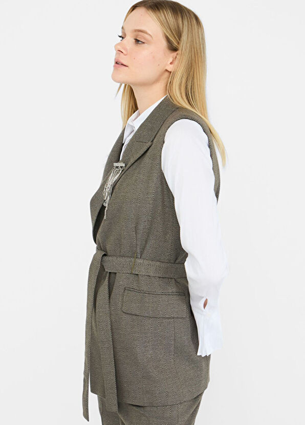 Liu Jo Antrasit Kemerli Kadın Yelek - 4