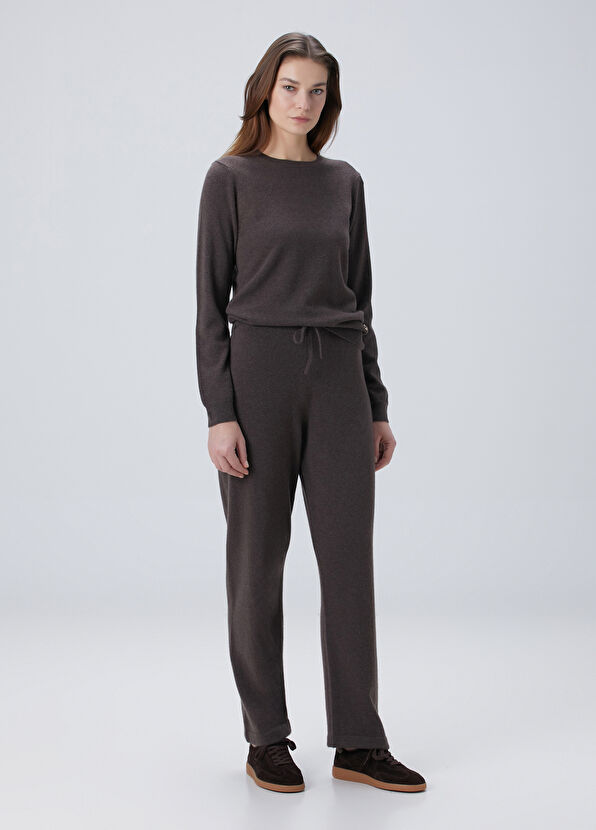 Kahverengi Kaşmir Triko Pantolon - Görsel 4