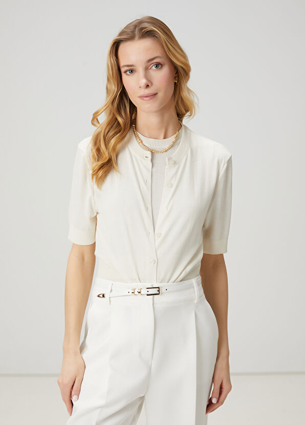 Beymen Club Off-White Silk Cardigan - 4