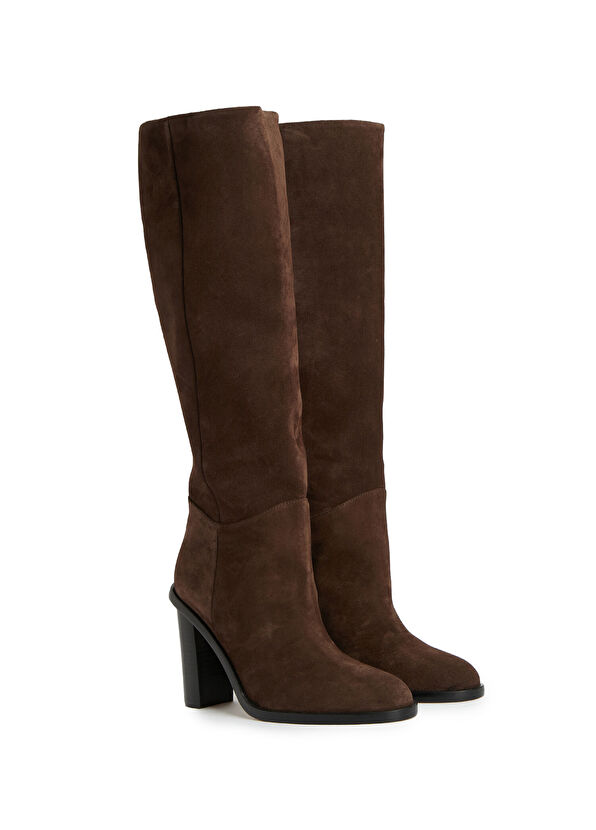 Kahverengi Kadın Süet Çizme - Görsel 3