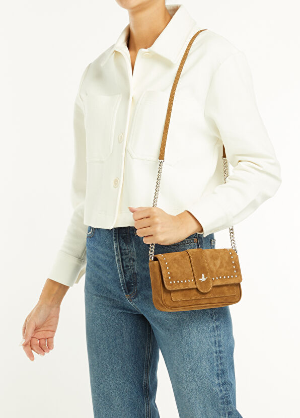 Beymen Club Tan Women's Suede Crossbody Bag - 2