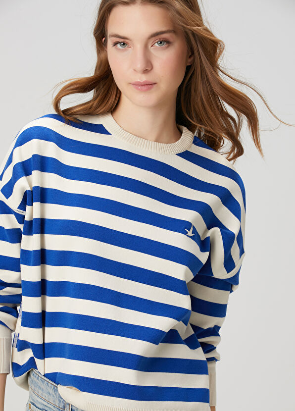 Beymen Club Mavi Ekru Çizgili Kazak - 2