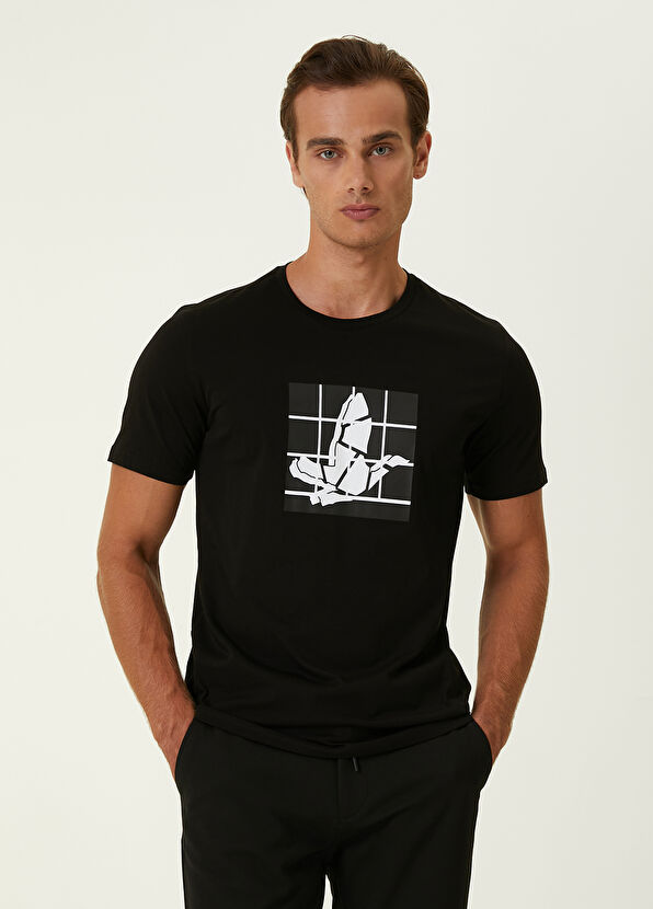 Beymen Club Black Cubes Printed with Goose T-shirt - 1