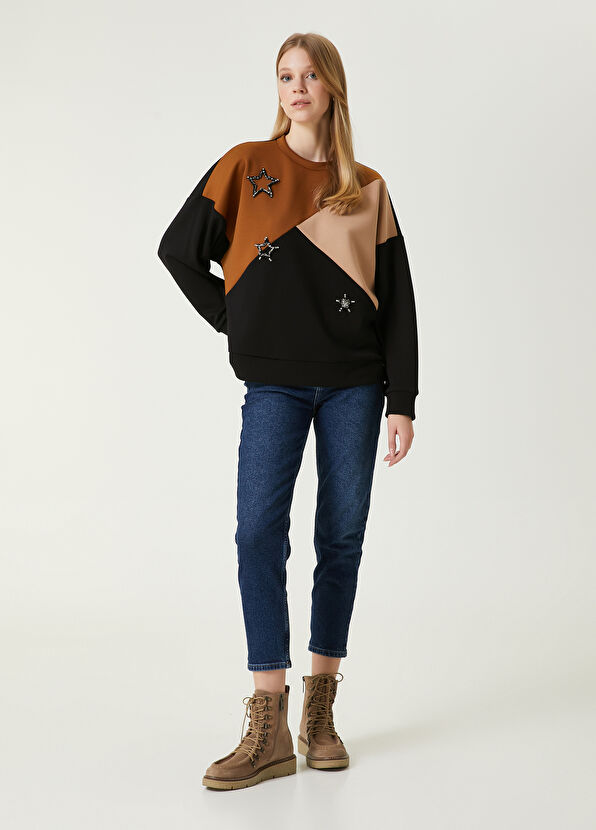 Beymen Club Colorblock Yıldız İşlemeli Sweatshirt - 3