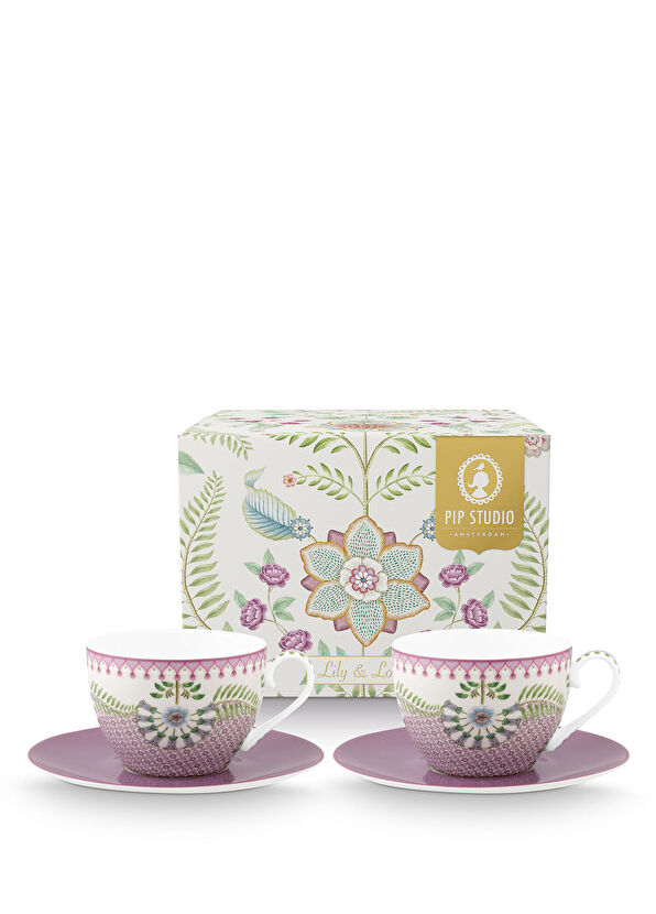 Pip Studio Lily Lotus Porselen 2li Çay Fincanı Seti - 1