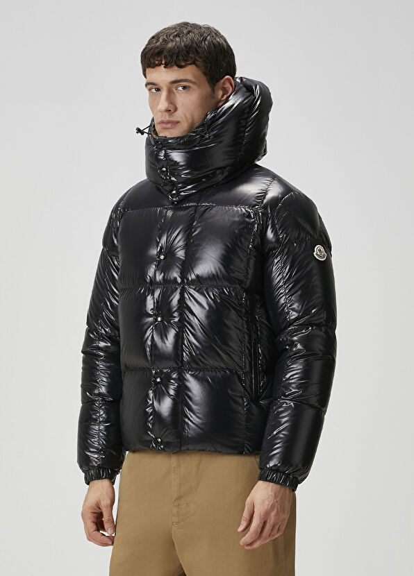 Siyah Kapüşonlu Puff Mont - Görsel 5