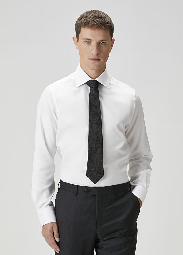 Custom Fit Beyaz Gömlek - Görsel 3