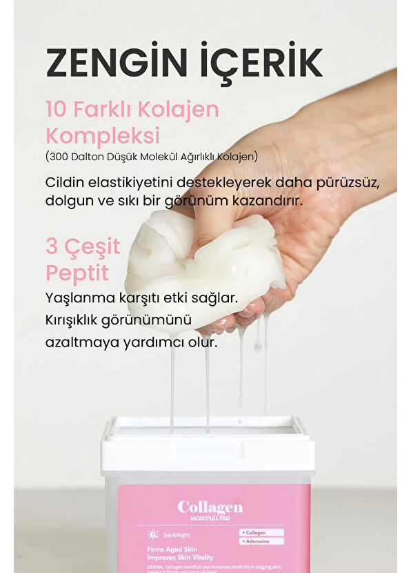 Dermal Collagen Moistfull Pad 120’li Kolajen İçerikli Nemlendirici ve Cilt Sıkılaştırıcı Tonik Ped 180 ml - 4