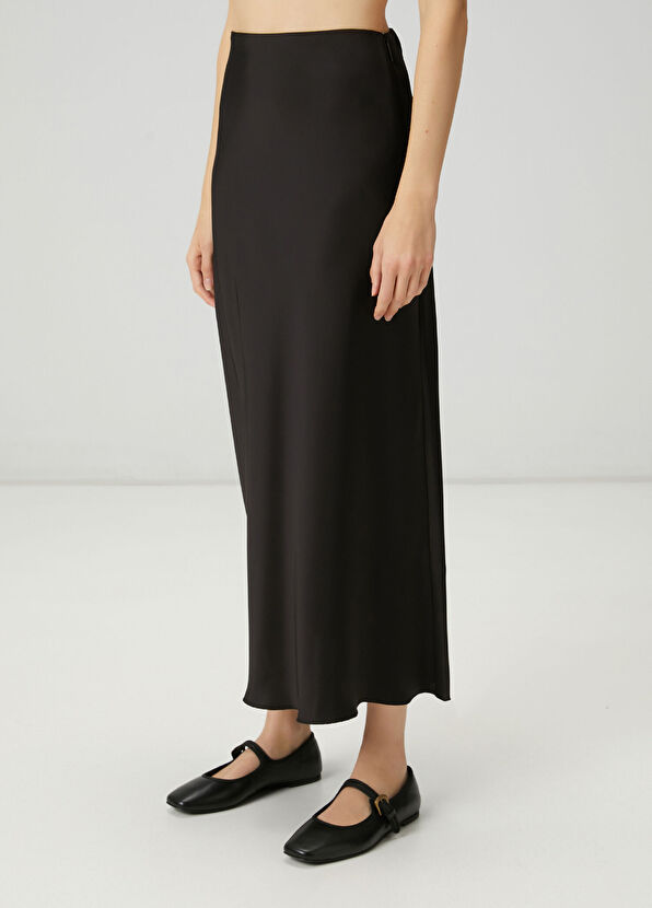 Beymen Club Siyah Maksi Evaze Saten Etek - 4