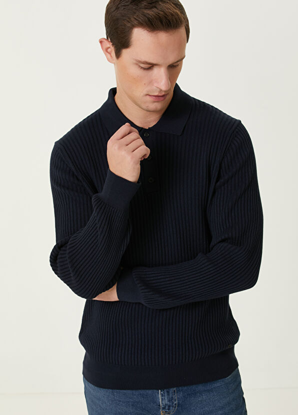 Beymen Club Navy Blue Polo Neck Knitwear - 2
