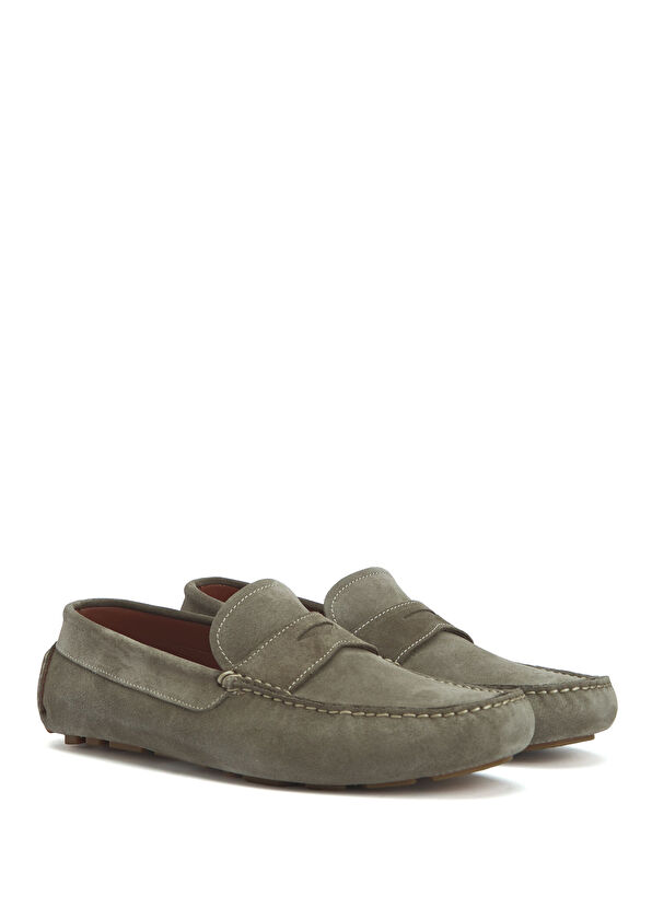 Beymen Club Haki Bant Detay Erkek Süet Loafer - 2