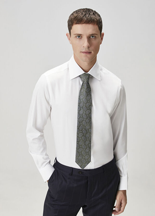 Custom Fit Beyaz Gömlek - Görsel 3