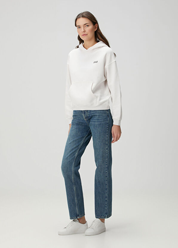 American Vintage Beyaz Kapüşonlu Sweatshirt - 2