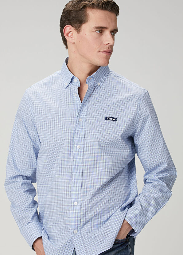 Beymen Club Comfort Fit Mavi Mini Ekose Desenli Gömlek - 2