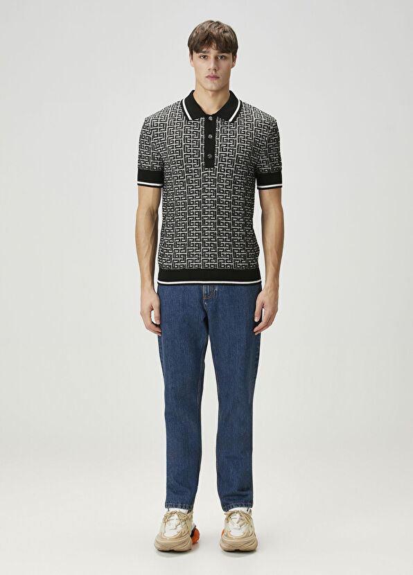 Balmain Siyah Yün Polo Triko - 2