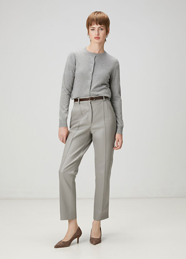 Beymen Club Gri Deri Pantolon - 1