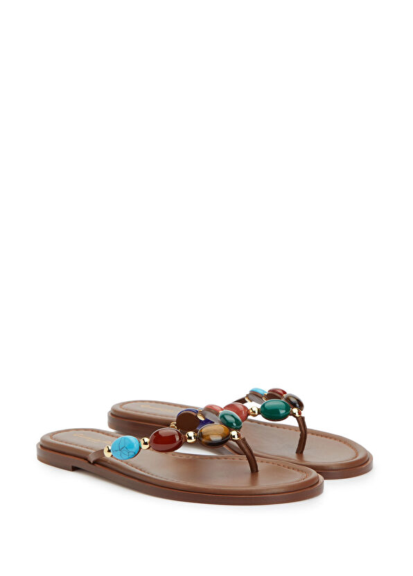 Shanti Thong Taba Kadın Deri Terlik - Görsel 3