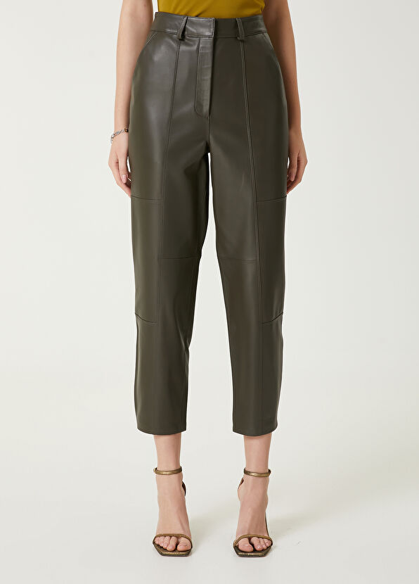 Beymen Club Haki Deri Pantolon - 2