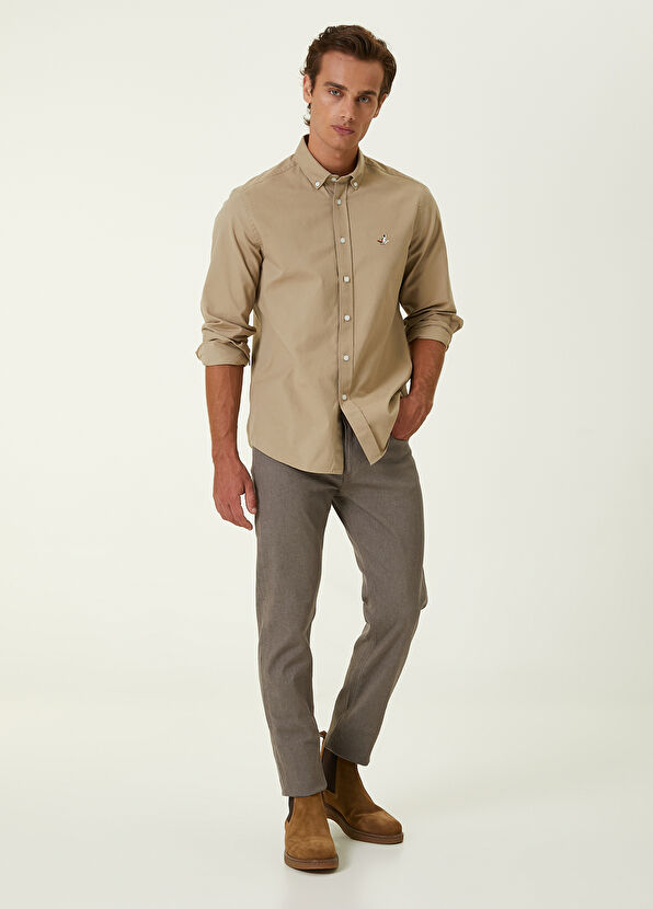 Beymen Club Comfort Fit Vizon Gabardin Dokulu Gömlek - 2