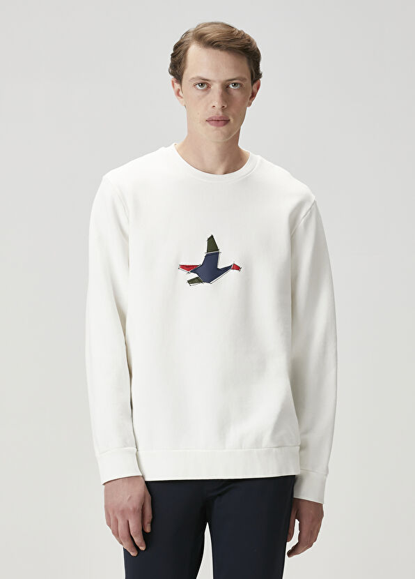 Beymen Club White Goose Printed Sweatshirt - 2