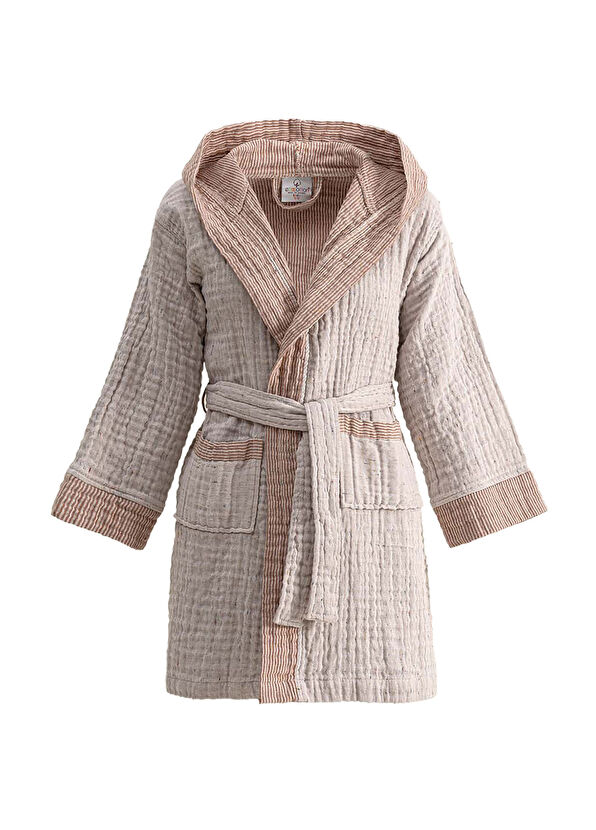 Ecocotton Melinda Terra Organic Cotton Muslin Woven Unisex Kids Bathrobe - 1