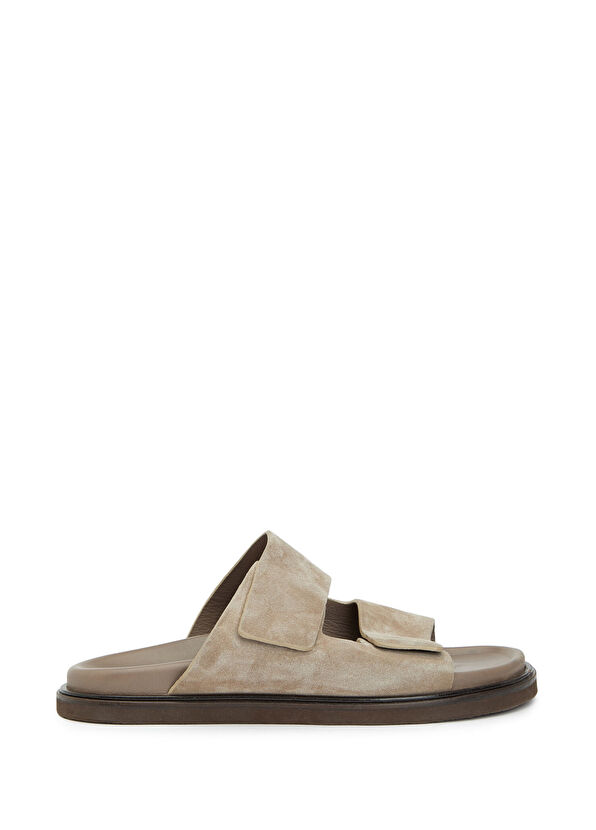 Beymen Club Mink Double Strap Men's Suede Slippers - 1