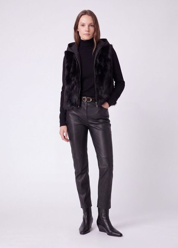Beymen Club Black Back Puff Fur Vest - 3