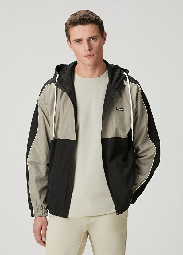 Beymen Club Beige Black Hooded Coat - 1