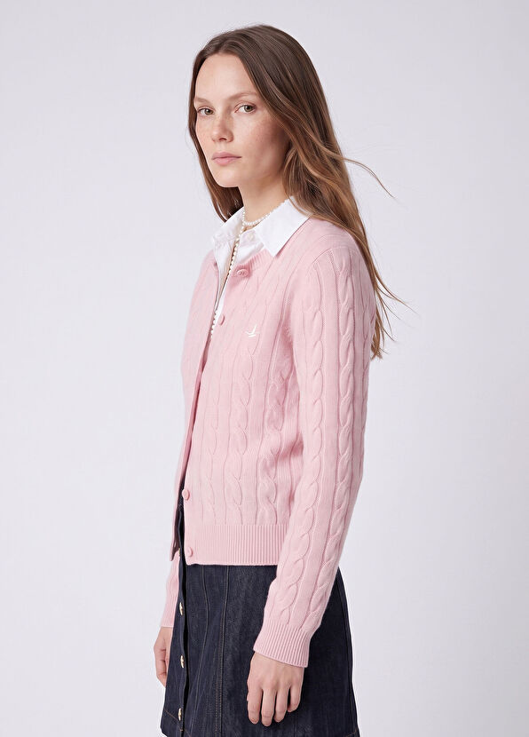 Beymen Club Pink Cable Knit Cardigan - 3