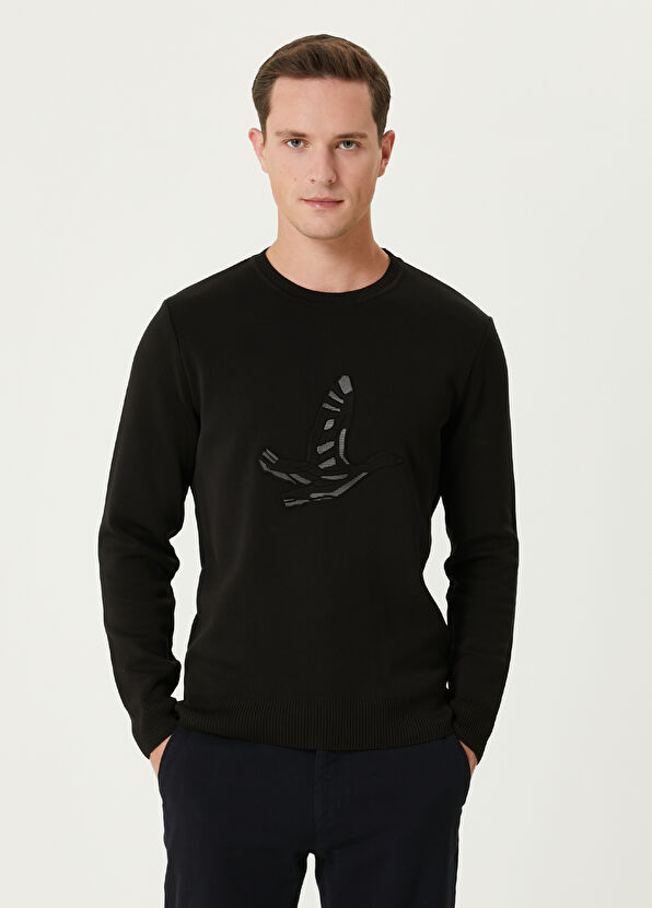 Beymen Club Black Logo Detailed Sweater - 1