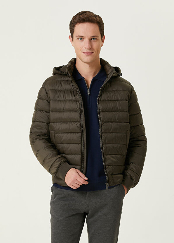 Beymen Club Haki Kapüşonlu Puff Mont - 1