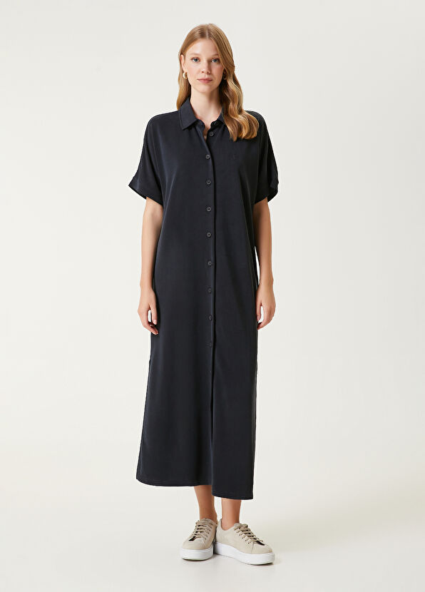 Beymen Club Black Midi Polo Dress - 3