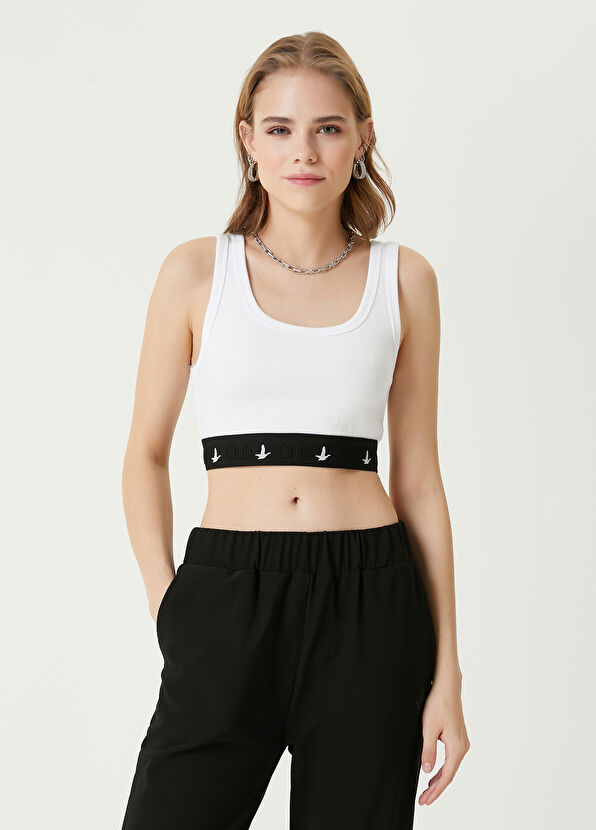 Beymen Club White Cropped Tank Top - 1