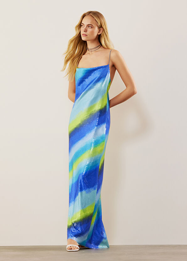 Beymen Club Multi-Colored Sequin Maxi Evening Dress - 1