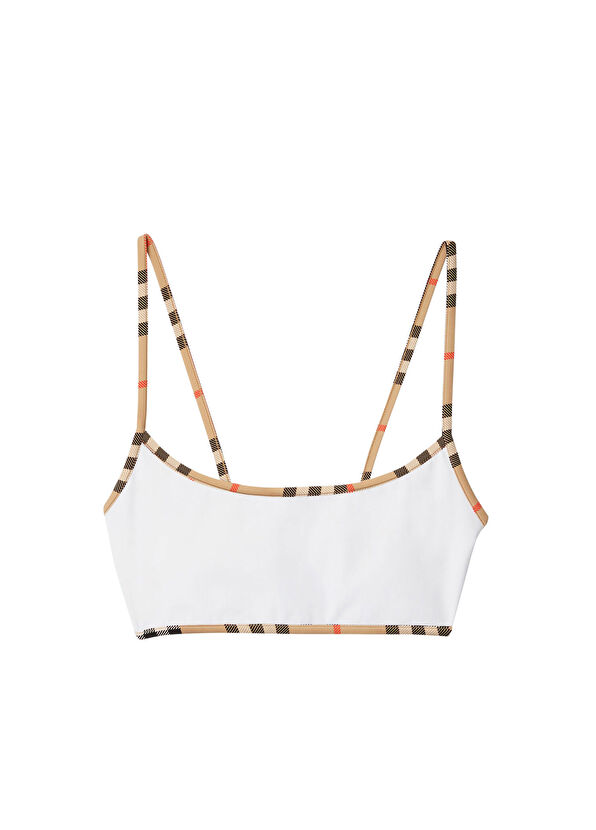 Burberry Starla Beyaz İnce Askılı Kadın Bikini Üstü - 1