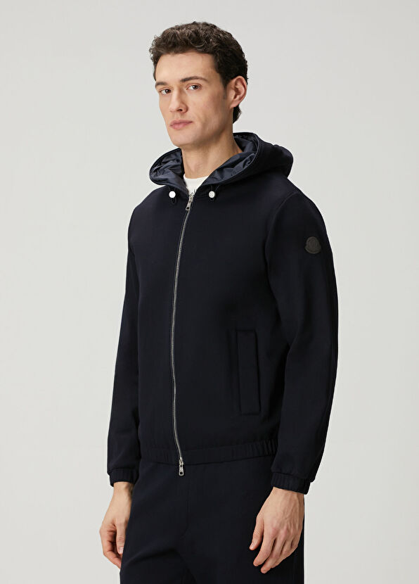 Moncler Navy Blue Hooded Sweatshirt - 3