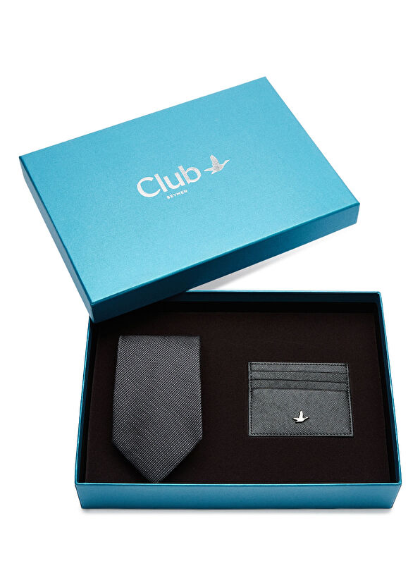 Beymen Club Black Leather Card Holder Tie Set - 1