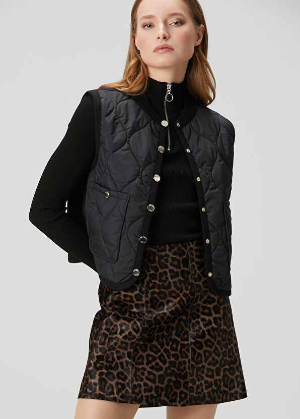 Beymen Club Black Quilted Bomber Knit Vest - 1