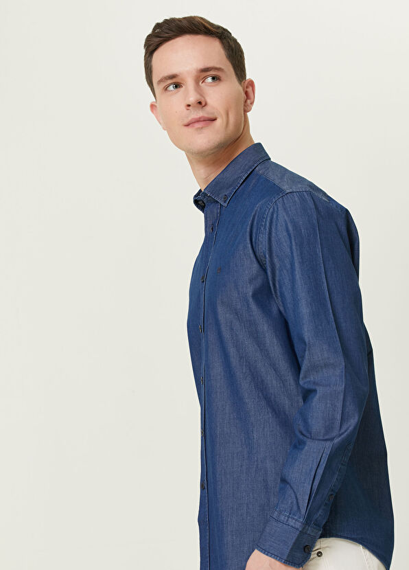 Beymen Club Comfort Fit Lacivert Denim Gömlek - 2