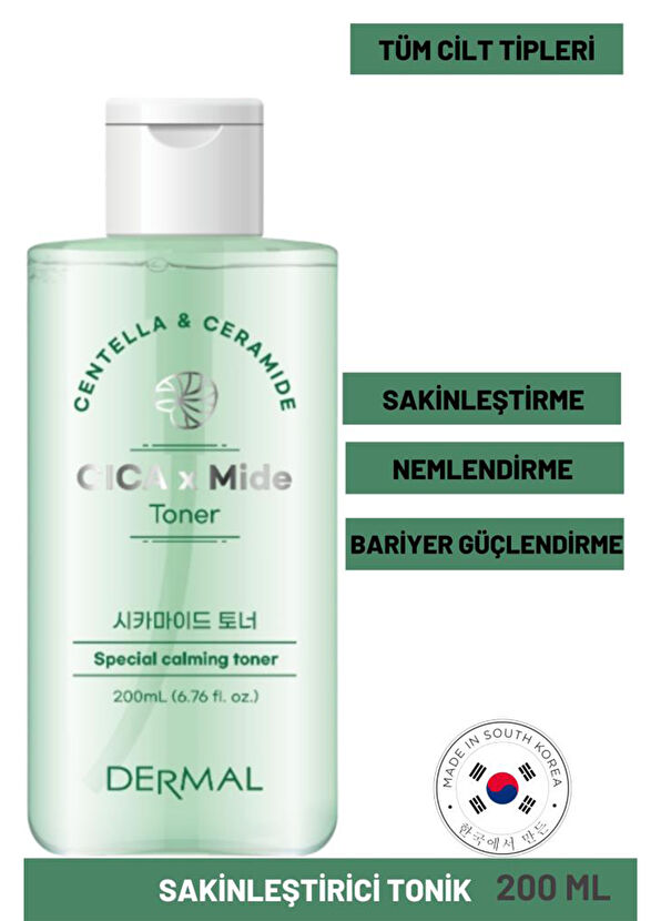 Dermal CICA x Stomach Toner Calming Skin Tonic with Centella Asiatica and Ceramide Extract 200 ml - 2