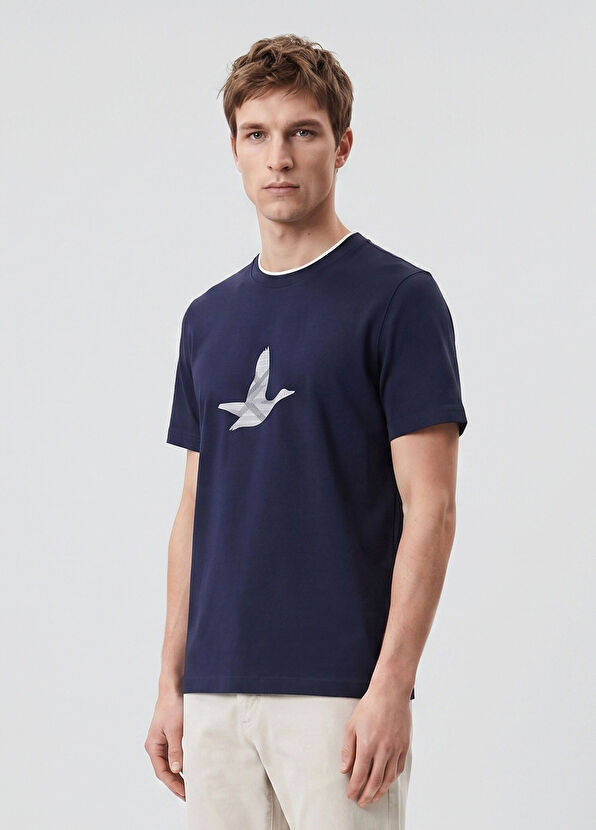 Beymen Club Regular Fit Lacivert Kaz Logolu T-shirt - 3