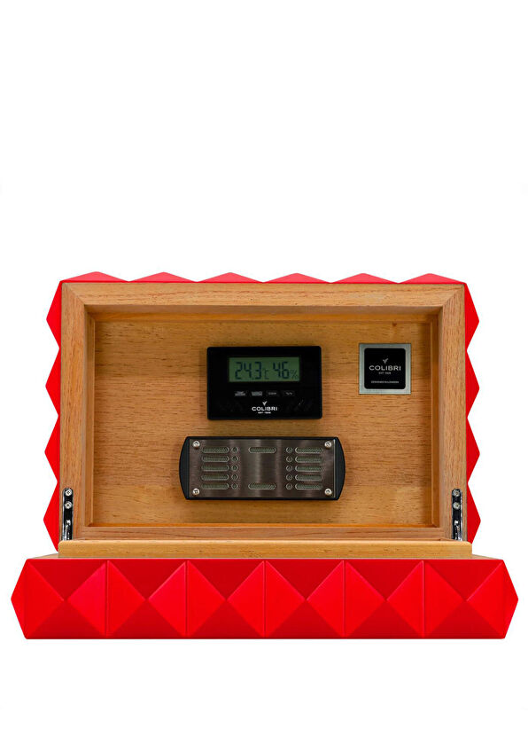 Colibri New Quasar Humidor Red 40's Cigar Box - 2